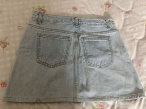Light Wash Denim Mini Skirt