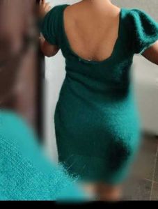 Emerald Green Puff Sleeve Dress