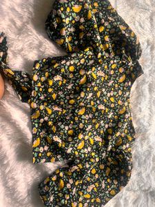 black floral crop top
