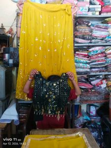 Yellow Sequined Ethnic Skirt