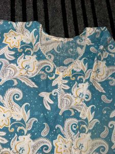 Blue Short Kurti for College Wear