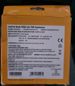 Realme Buds T200 Black/Yellow