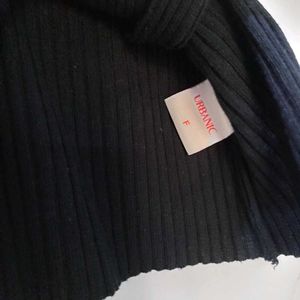 Black Wrap Knit Top