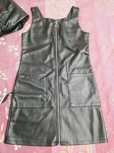 Black Faux Leather Dress