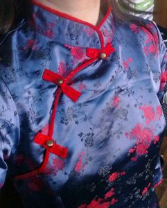 Blue Floral Chinese top