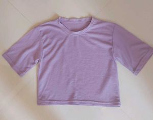 Lilac Ribbed Crop Top