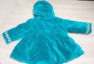 Turquoise Velvet Quilted Jacket