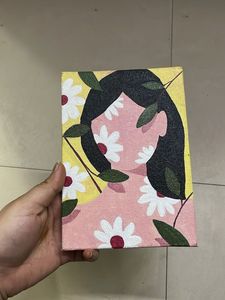 Hand-Painted Floral Portrait Canvas Art