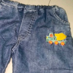 Cute Truck Denim Joggers for Kids