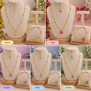 Gold Butterfly Necklace, Bracelet &amp; Earrings Set