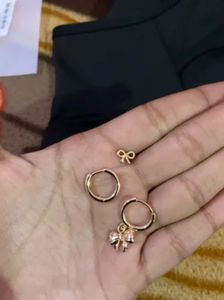 Anti-Tarnish Cute Bow Earrings Set