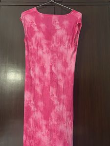 MKors V-Neck Tie-Dye Pink Dress