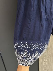 Navy Blue Embroidered Maxi Dress