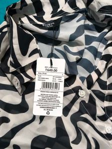 Shein Animal Print Spread Collar Shirt