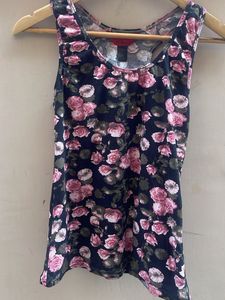 Floral Print Racerback Tank Top