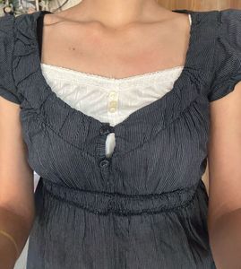 Babydoll top in blackish grey