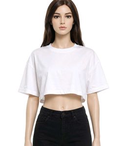 White Cropped boxy Tee