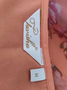 Peach Floral Anarkali Gown