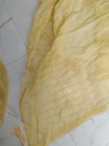 Yellow Dupatta with Tassels