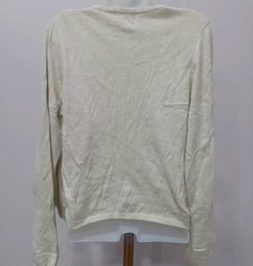 Beige Korean Style Unique Cut-Out Sweater