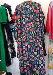 Vintage Print Midi Dress