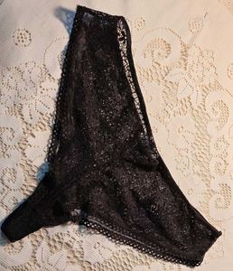 Black Lace Thong Panty