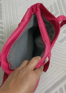 Pink &amp; White Striped Tote Bag