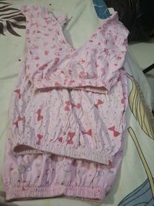 Cute Pink Girls Pajama Set