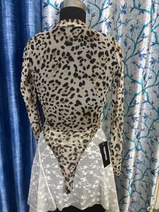 Leopard Print Mesh Bodysuit
