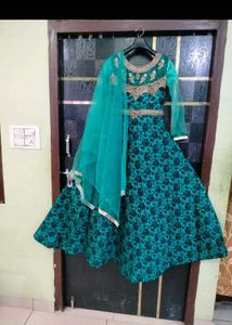 Elegant Teal Anarkali Dress
