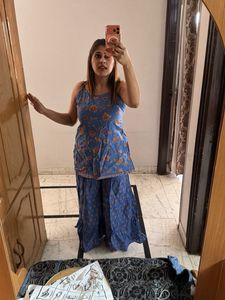 Blue Ethnic Kurta Set with Dupatta