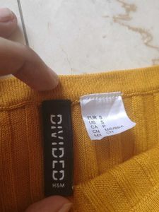 H&amp;M Ribbed Yellow Tank Top