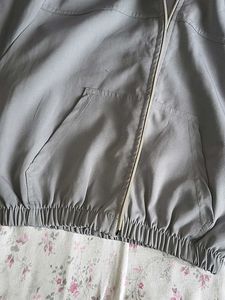 Grey Hooded Zip-Up Jacket