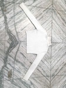 White Turtleneck Cropped Sweater
