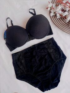 Elegant Black Bra &amp; Panty Set