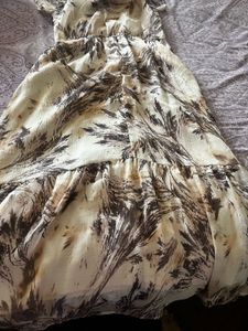 Brown Patterned Sundress full length