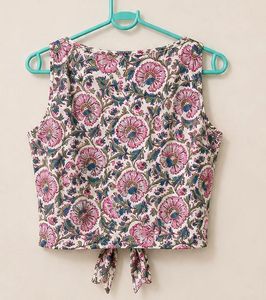 Floral Tie-Front Crop Top