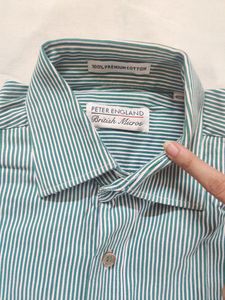🔷🌟❤️🆕 White N Green Stripped Shirt