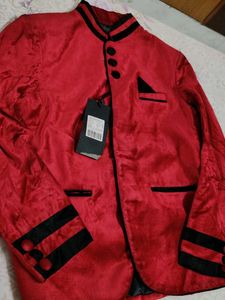 Red Velvet Nehru Jacket