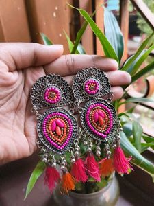 Boho Tassel &amp; Jhumka Earrings Set
