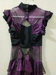 Y2K Metallic Purple Clubbing Romper