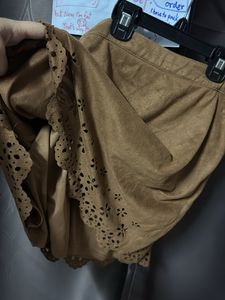Forever 21Brown Suede Skirt Cut-out Hem26-28