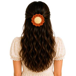 Handmade Crochet Daisy Hair Clip