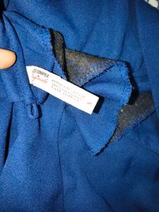 Navy Blue Mock Neck Top