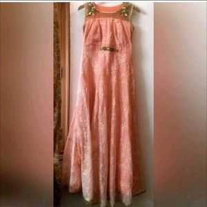Ethnic gown with leggings and dupatta