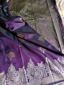 Elegant Purple Banarasi Silk Saree with Zari Work