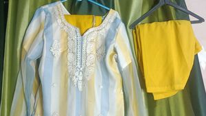 Striped Kurta Set with Dupatta