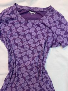 Purple Floral Print Top