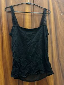 black crochet top
