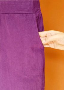Purple Midi Skirt with Slit
